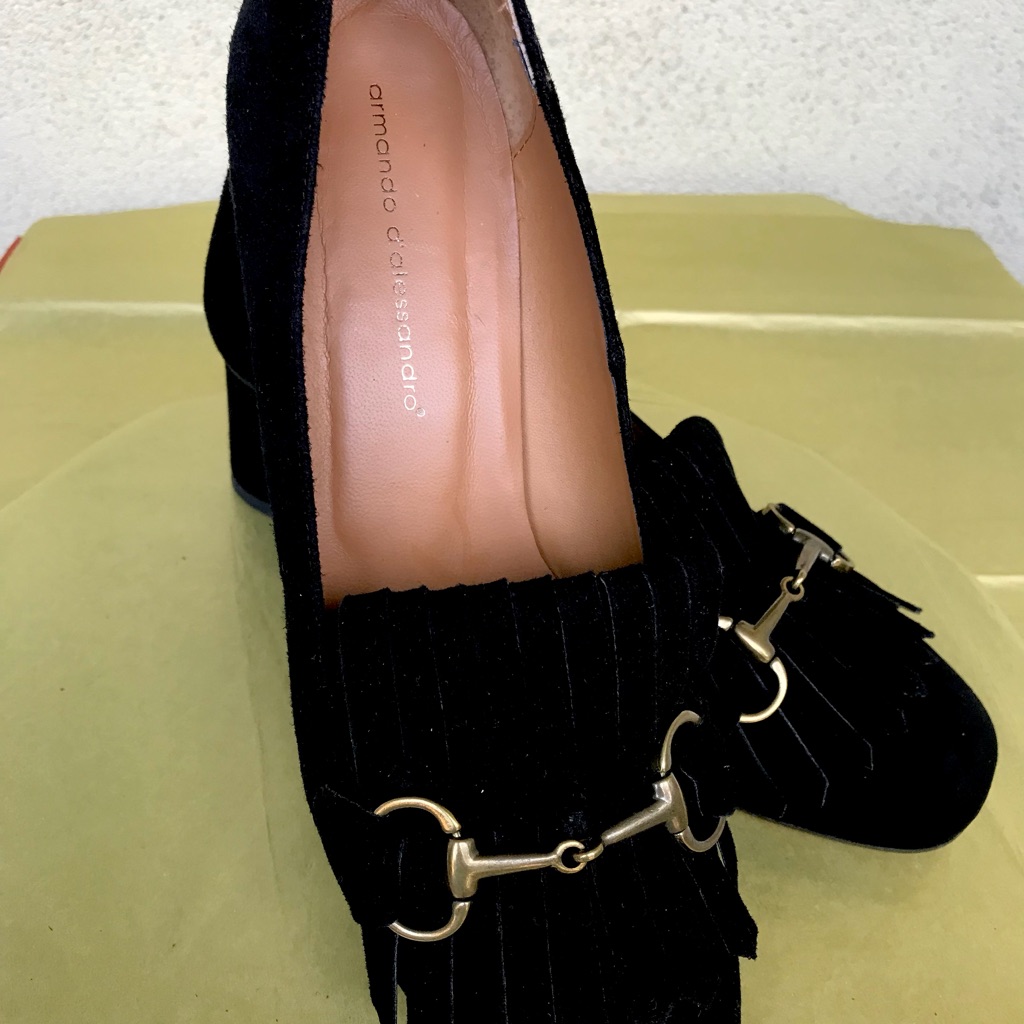 Armando D’alessandro (Italy). Black Women's Loafers, Size 9-9,5.